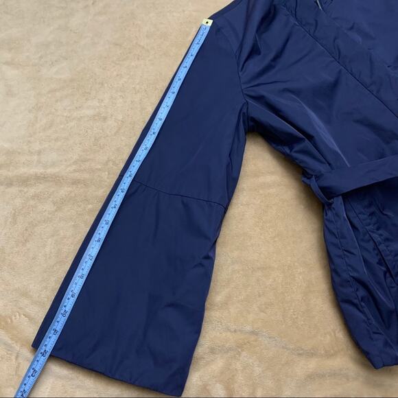 Massimo Dutti Jacket Size M Wide Sleeve Belted Navy - Picture 8 of 12